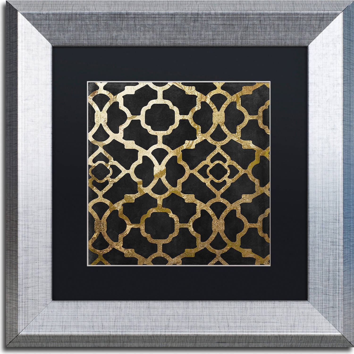 Trademark Fine Art "Moroccan Gold IV" Canvas Art by Color Bakery, Black Matte, Silver Frame