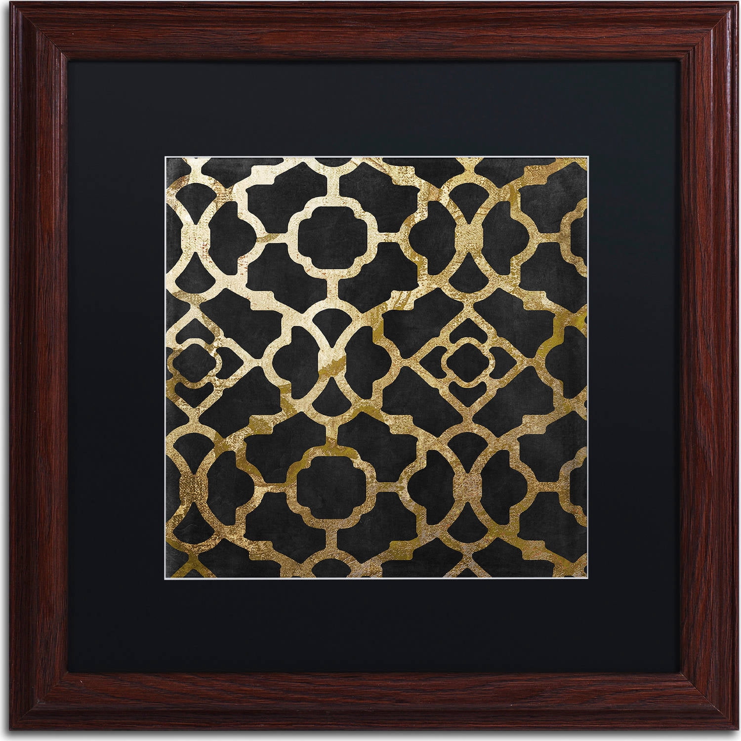 Trademark Fine Art "Moroccan Gold IV" Canvas Art by Color Bakery, Black Matte, Wood Frame