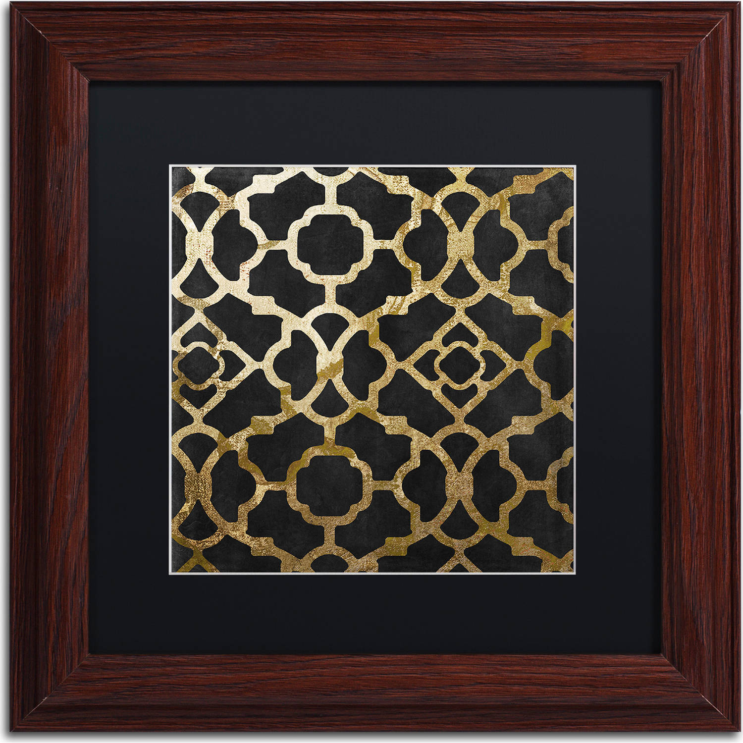 Trademark Fine Art "Moroccan Gold IV" Canvas Art by Color Bakery, Black Matte, Wood Frame