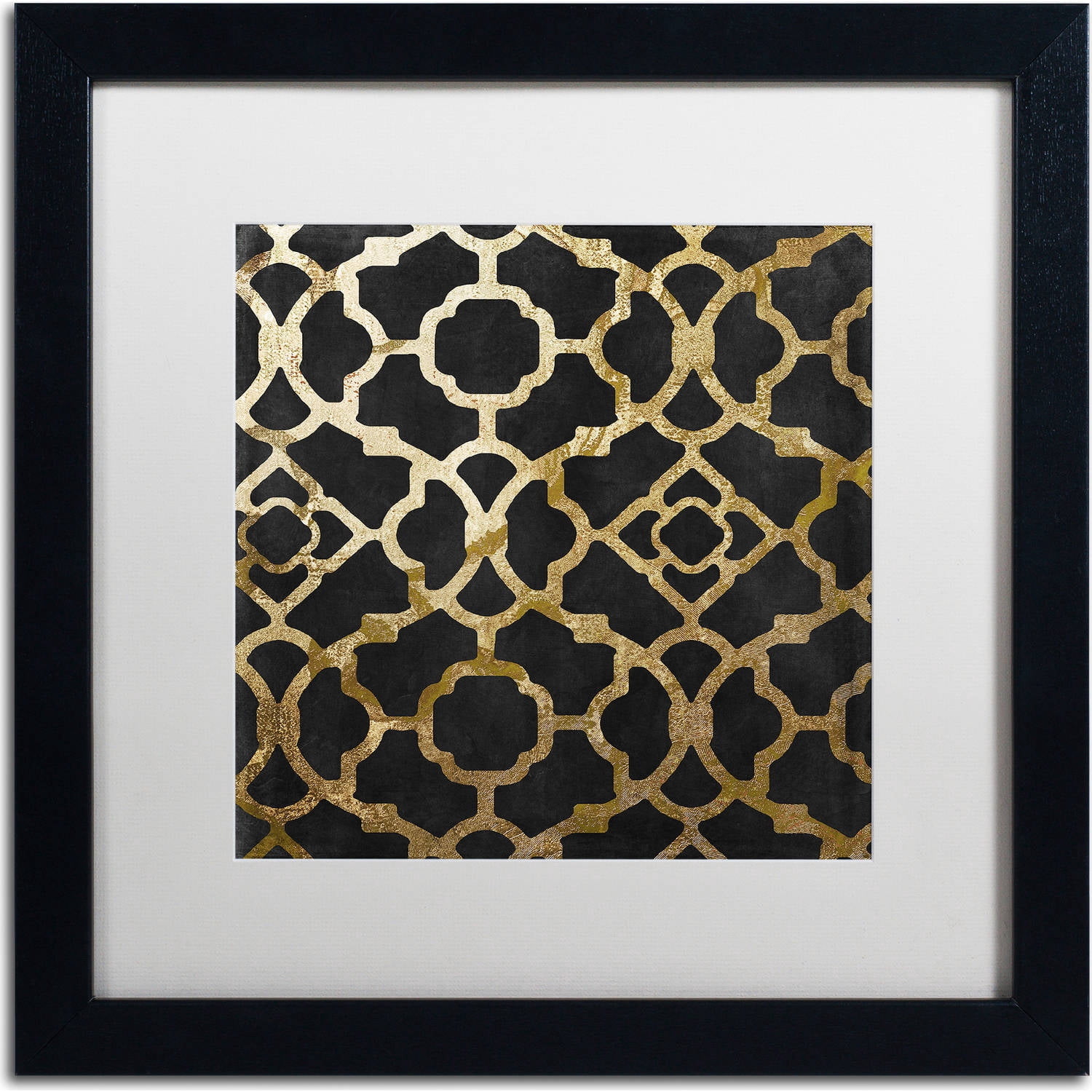 Trademark Fine Art "Moroccan Gold IV" Canvas Art by Color Bakery, White Matte, Black Frame