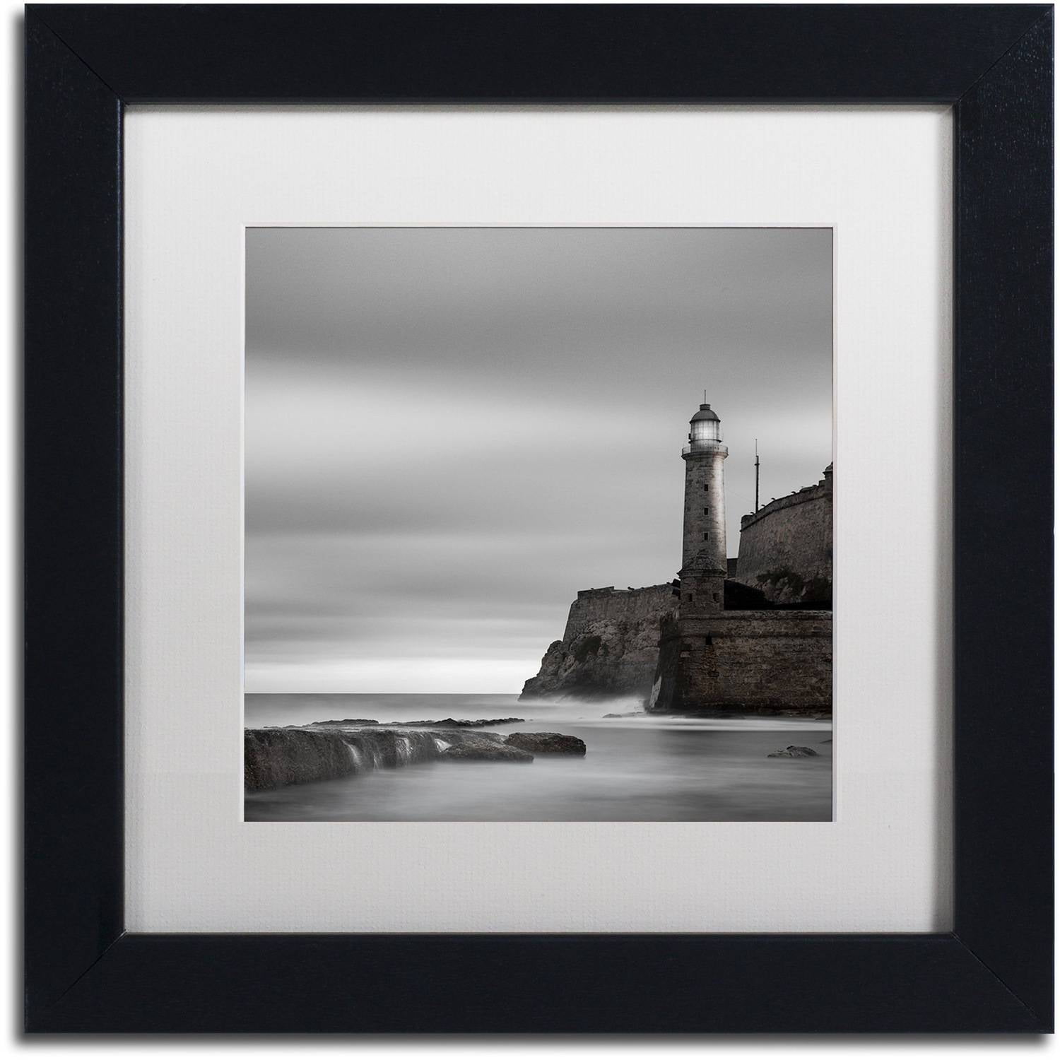 Moises Levy Morro Lighthouse Black Framed Canvas Print