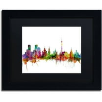 Trademark Fine Art "Moscow Russia Skyline" Canvas Art by Michael Tompsett Black Matte, Black Frame