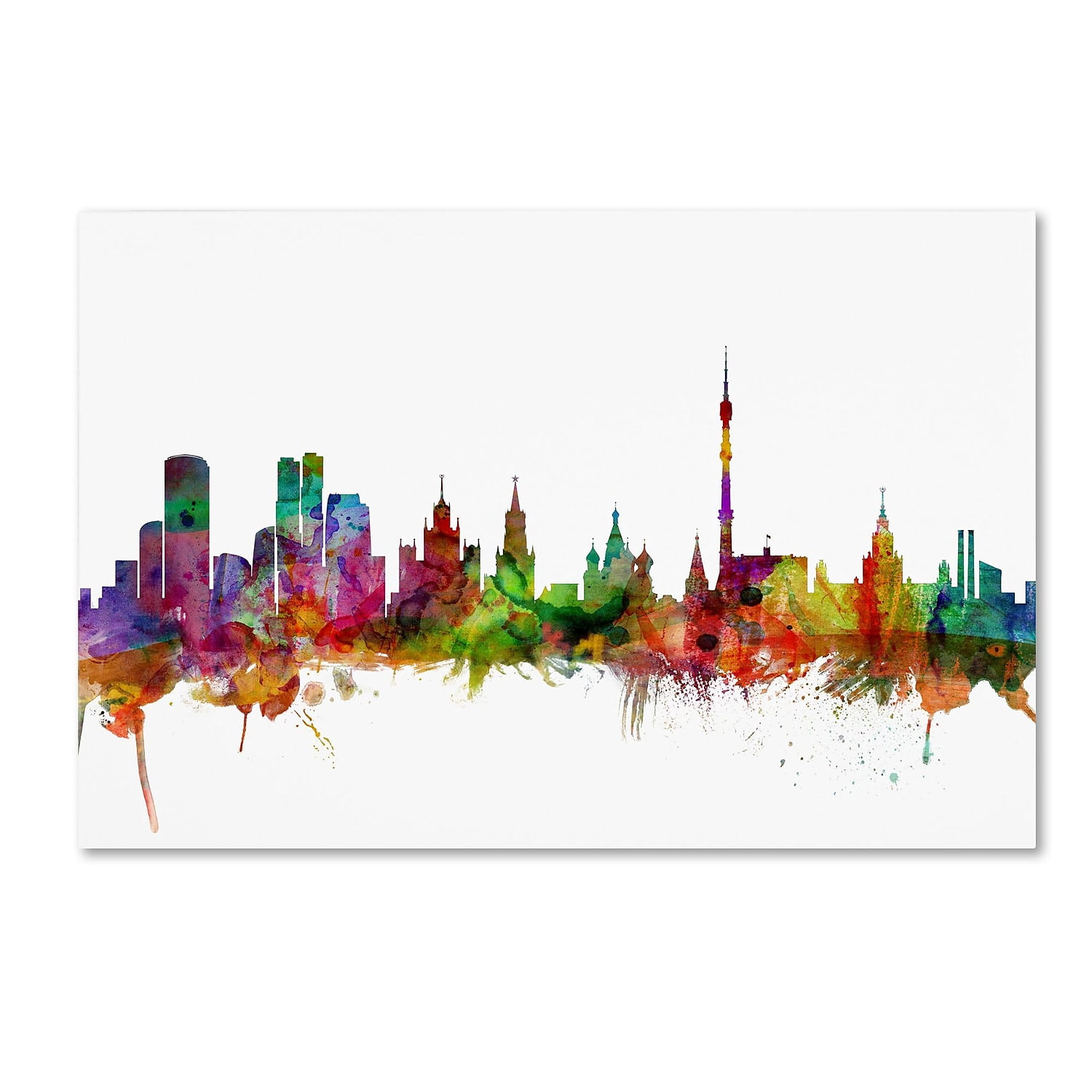 Trademark Fine Art "Moscow Russia Skyline" Canvas Art by Michael Tompsett