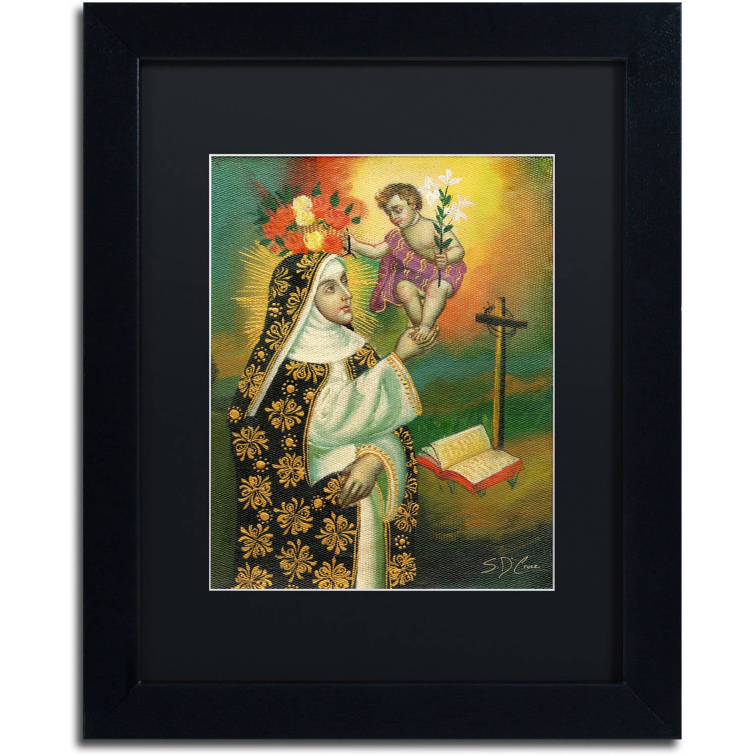 Trademark Fine Art "Mother and Child" Canvas Art by Masters Fine Art, Black Matte, Black Frame