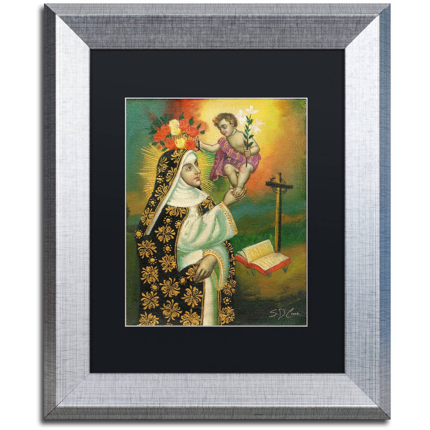 Trademark Fine Art "Mother and Child" Canvas Art by Masters Fine Art, Black Matte, Silver Frame