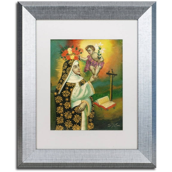 Trademark Fine Art "Mother and Child" Canvas Art by Masters Fine Art, White Matte, Silver Frame
