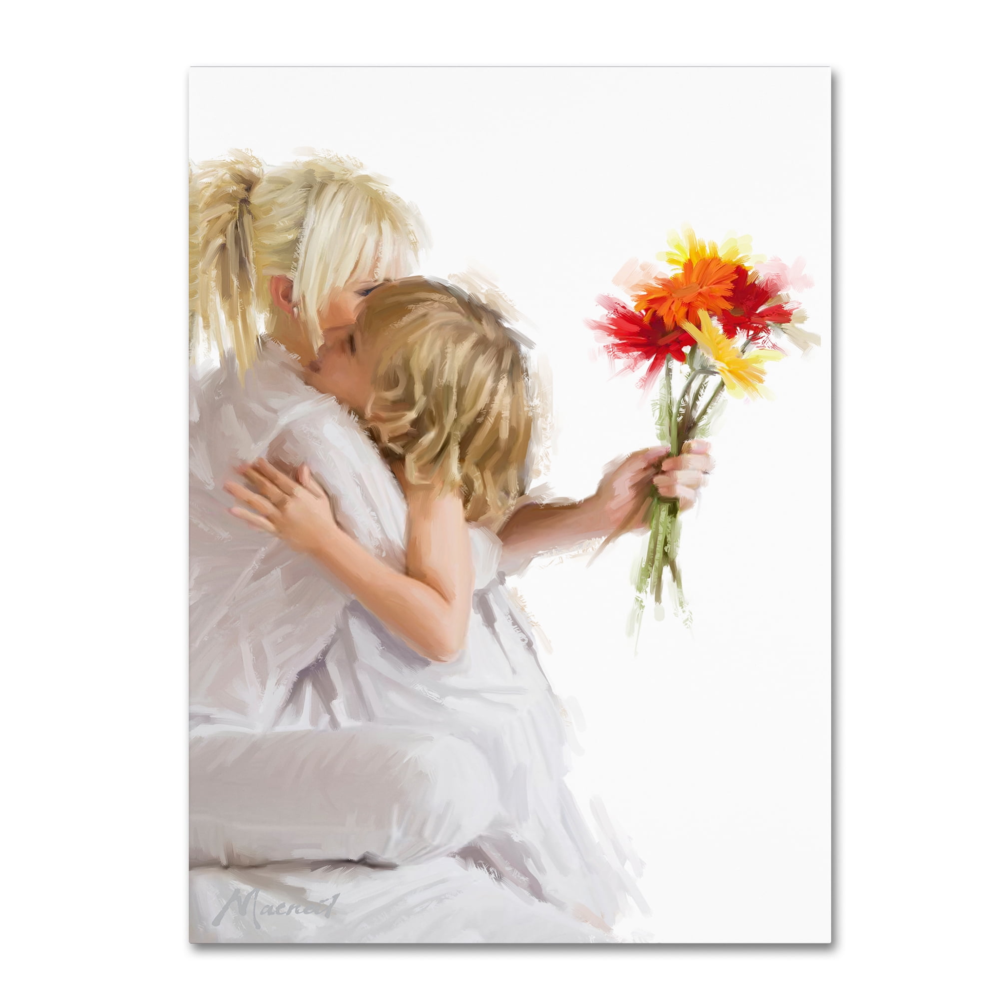 Mother and Daughter Gallery-Wrapped Canvas Art, 24x32-Inch