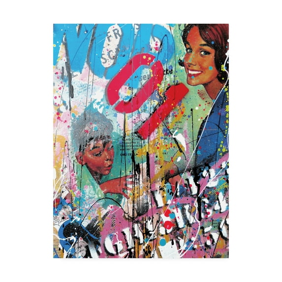 Trademark Fine Art 'Mother and Son Graffiti' Canvas Art by David Drioton