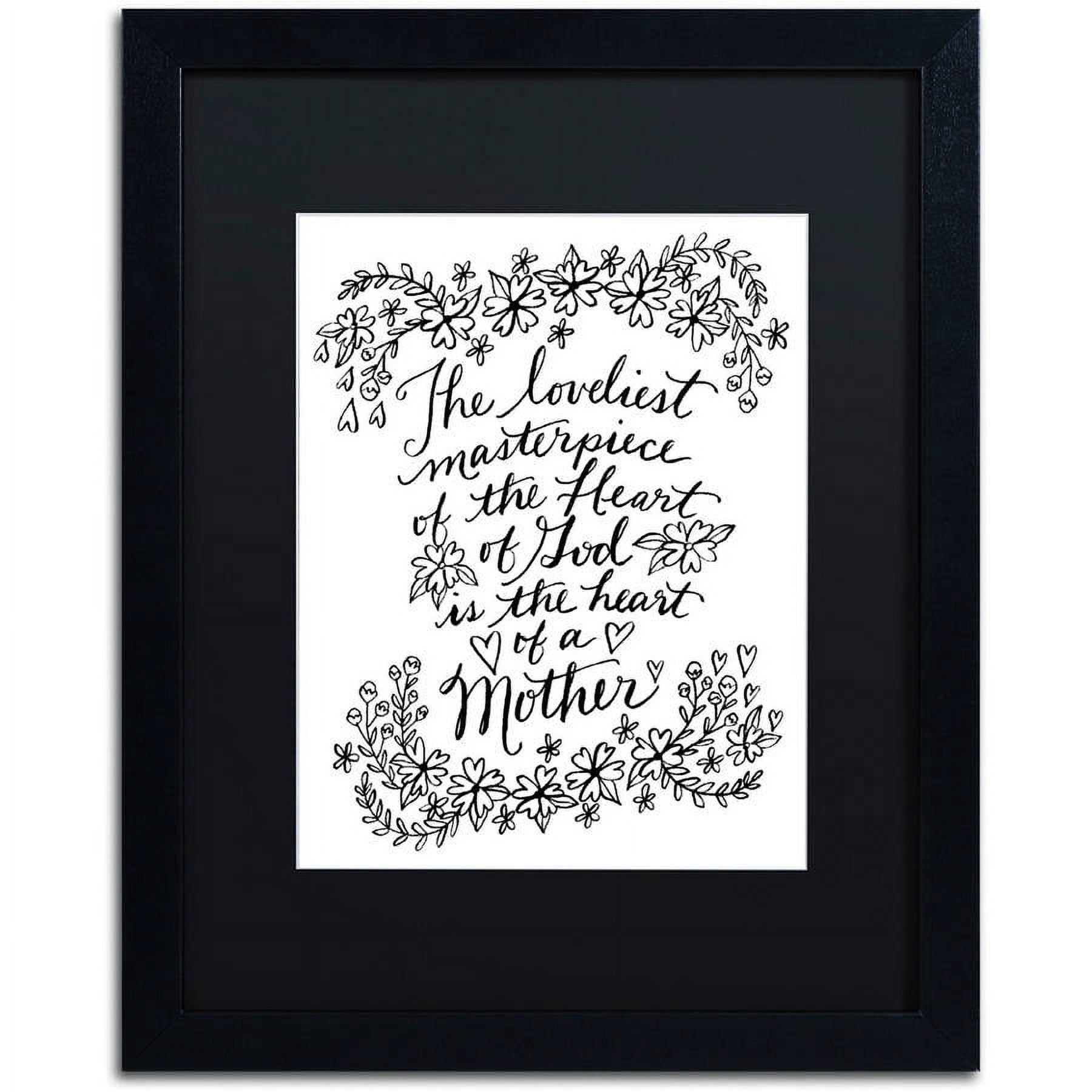 Trademark Fine Art "Mothers Heart" Canvas Art by Elizabeth Caldwell, Black Matte, Black Frame
