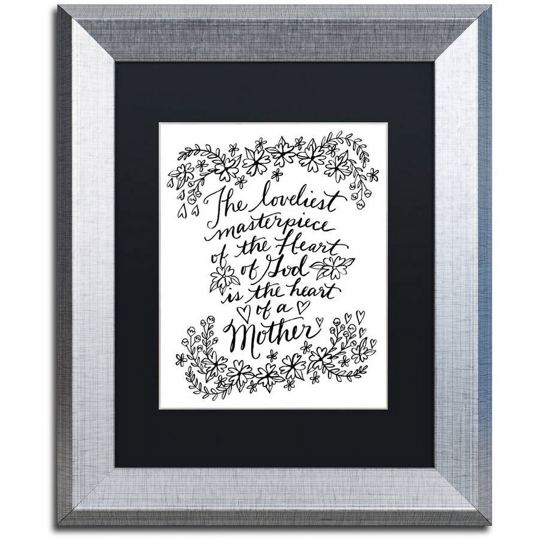 Trademark Fine Art "Mothers Heart" Canvas Art by Elizabeth Caldwell, Black Matte, Silver Frame