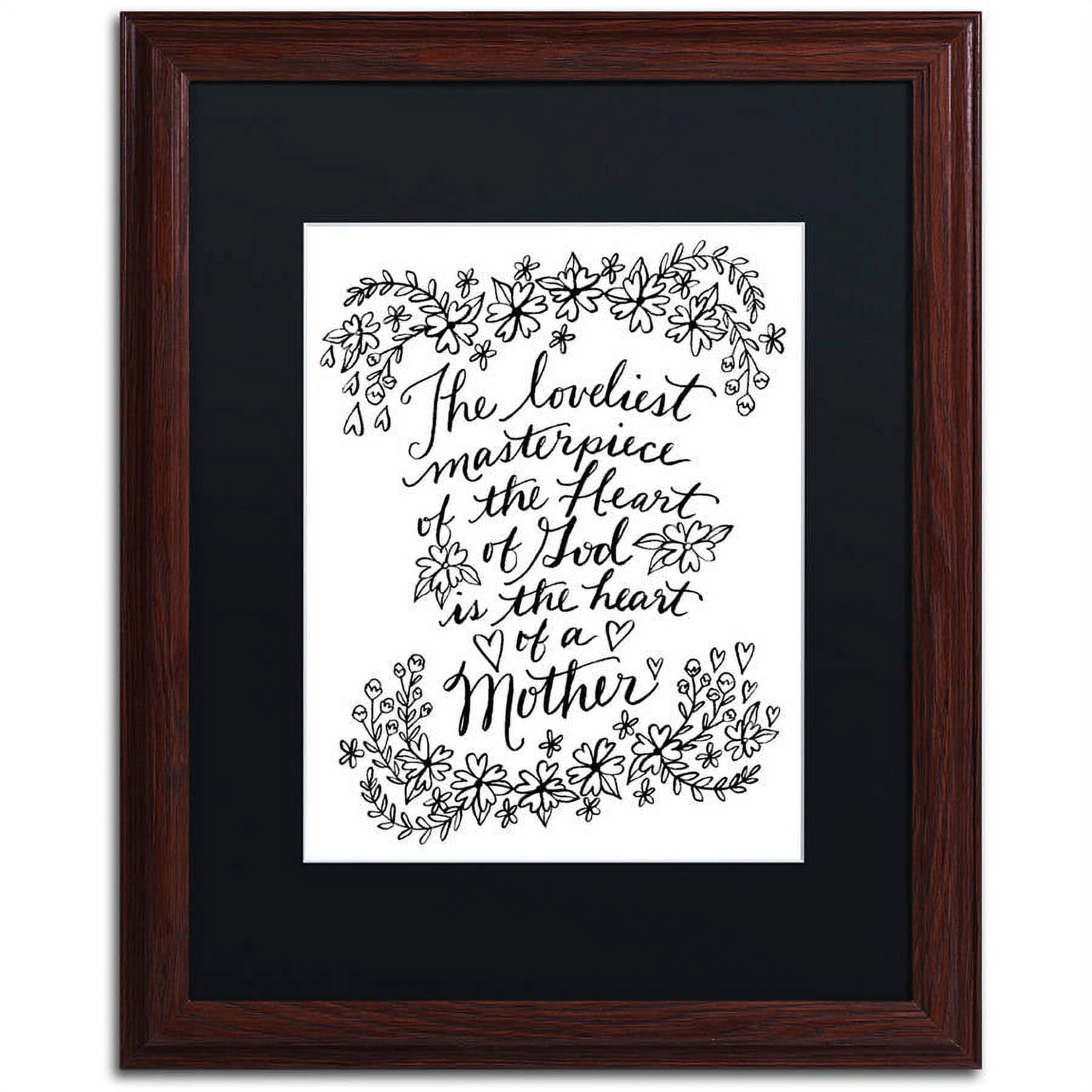 Trademark Fine Art "Mothers Heart" Canvas Art by Elizabeth Caldwell, Black Matte, Wood Frame