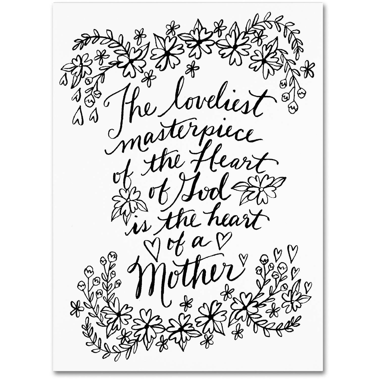 Inspirational Floral Quote Canvas Art with Wood Frame