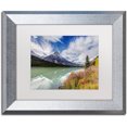 thumbnail image 1 of Trademark Fine Art 'Mount Chephren Reflection' Canvas Art by Pierre Leclerc, White Matte, Silver Frame, 1 of 4