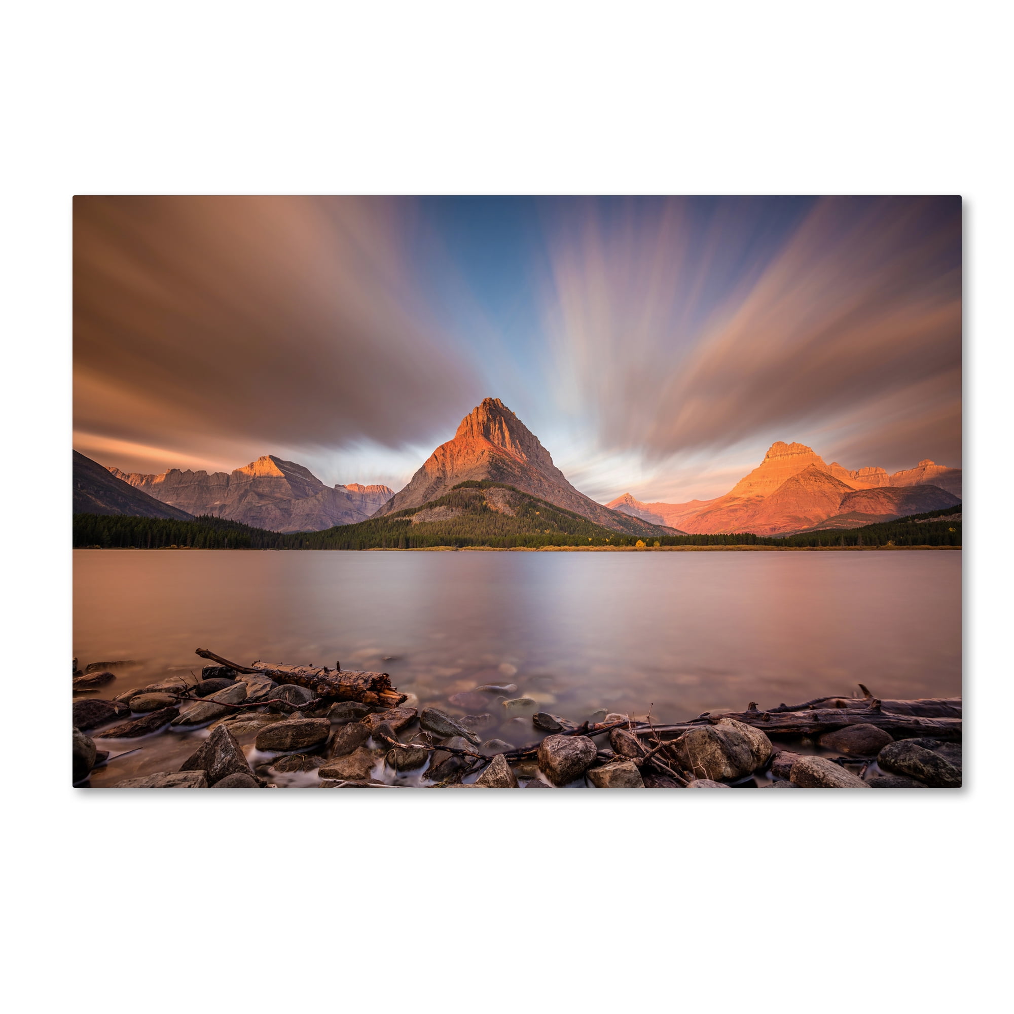Trademark Fine Art 'Mount Grinnell Sunrise' Canvas Art by Pierre Leclerc