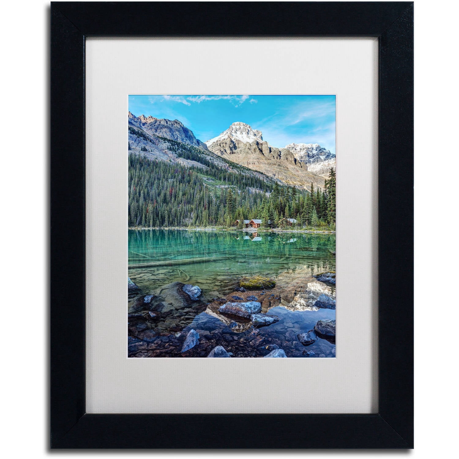 Trademark Fine Art 'Mount Huber Reflection' Canvas Art by Pierre Leclerc, White Matte, Black Frame