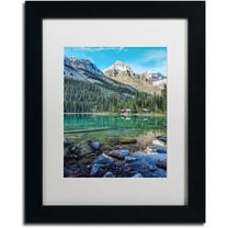 Trademark Fine Art 'Mount Huber Reflection' Canvas Art by Pierre Leclerc, White Matte, Black Frame