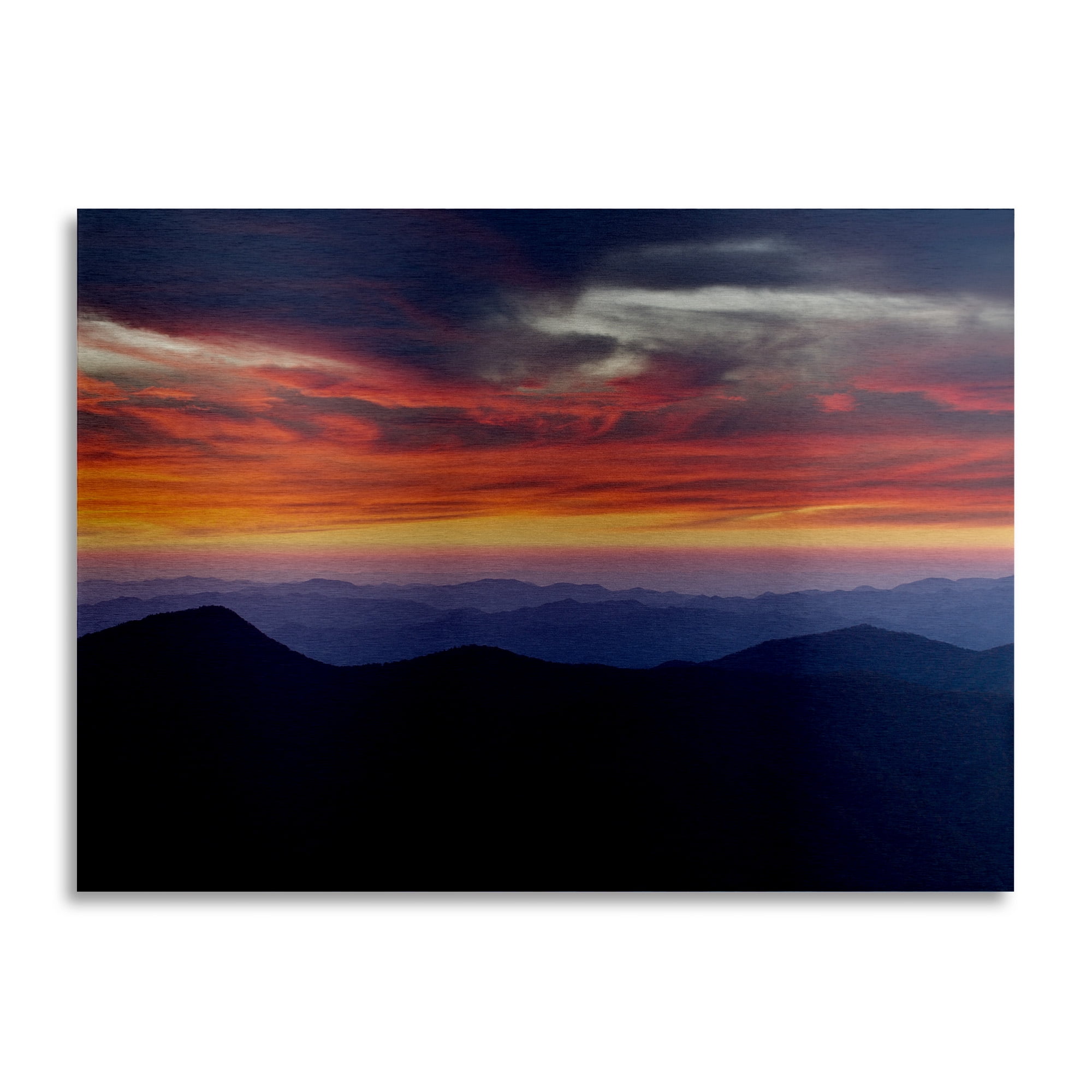 Trademark Fine Art 'Mount Mitchell Sunset' Brushed Aluminum Wall Art Art by Pierre Leclerc