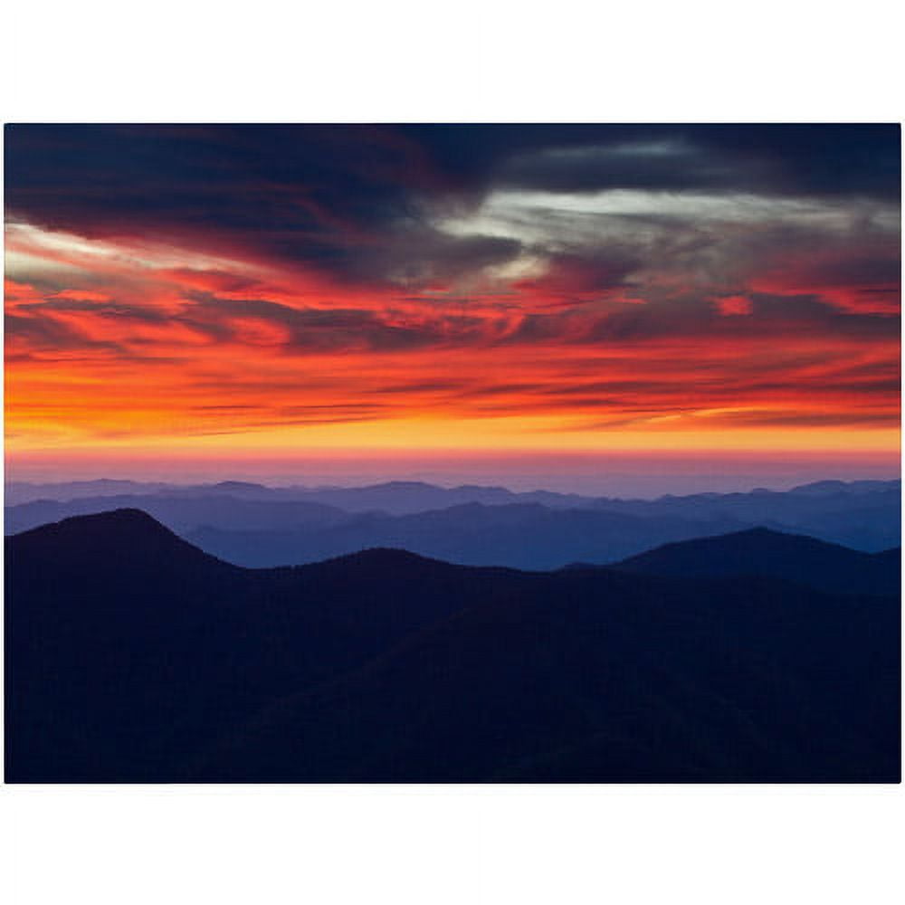 Trademark Fine Art "Mount Mitchell Sunset" Canvas Art by Pierre Leclerc