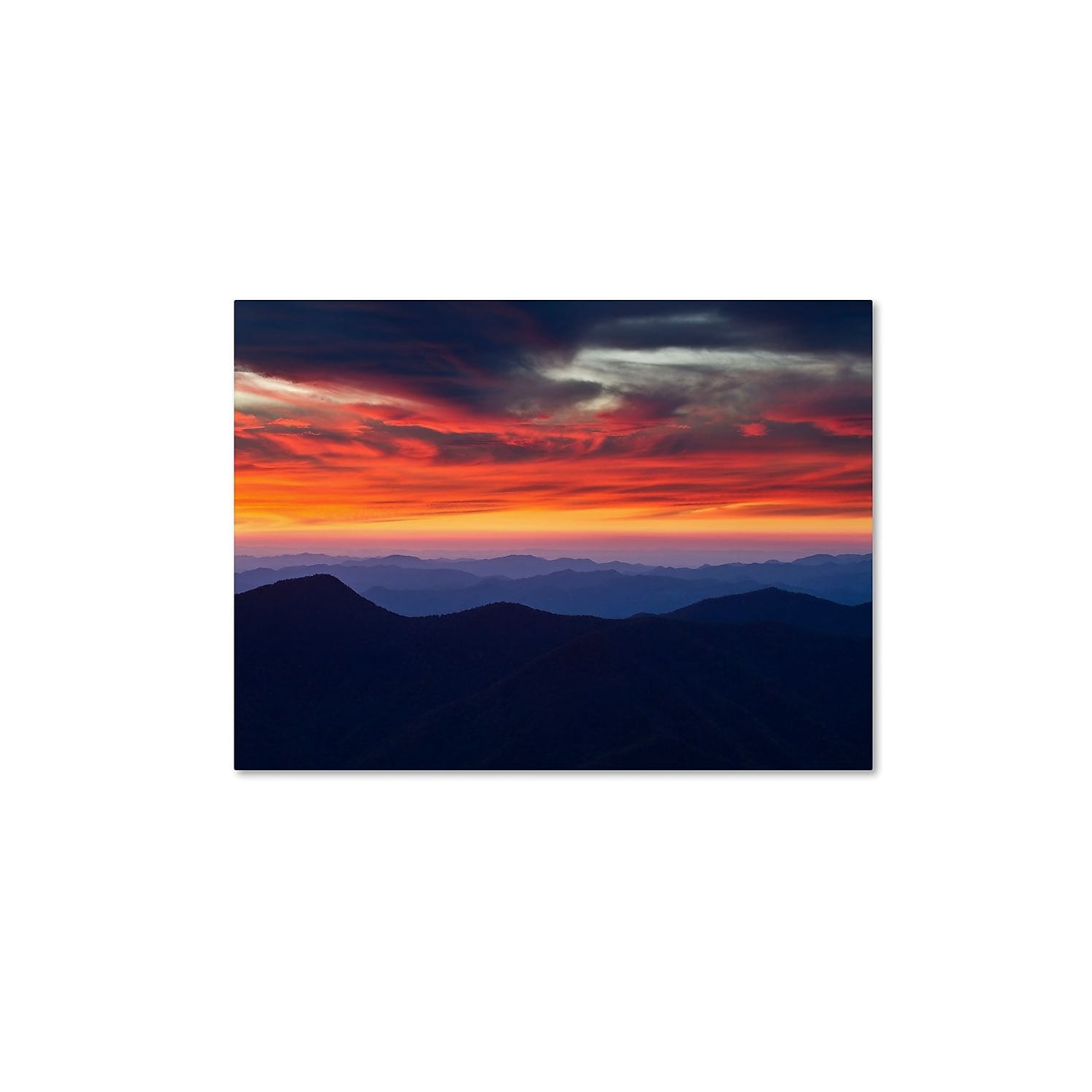 Trademark Fine Art "Mount Mitchell Sunset" Canvas Art by Pierre Leclerc