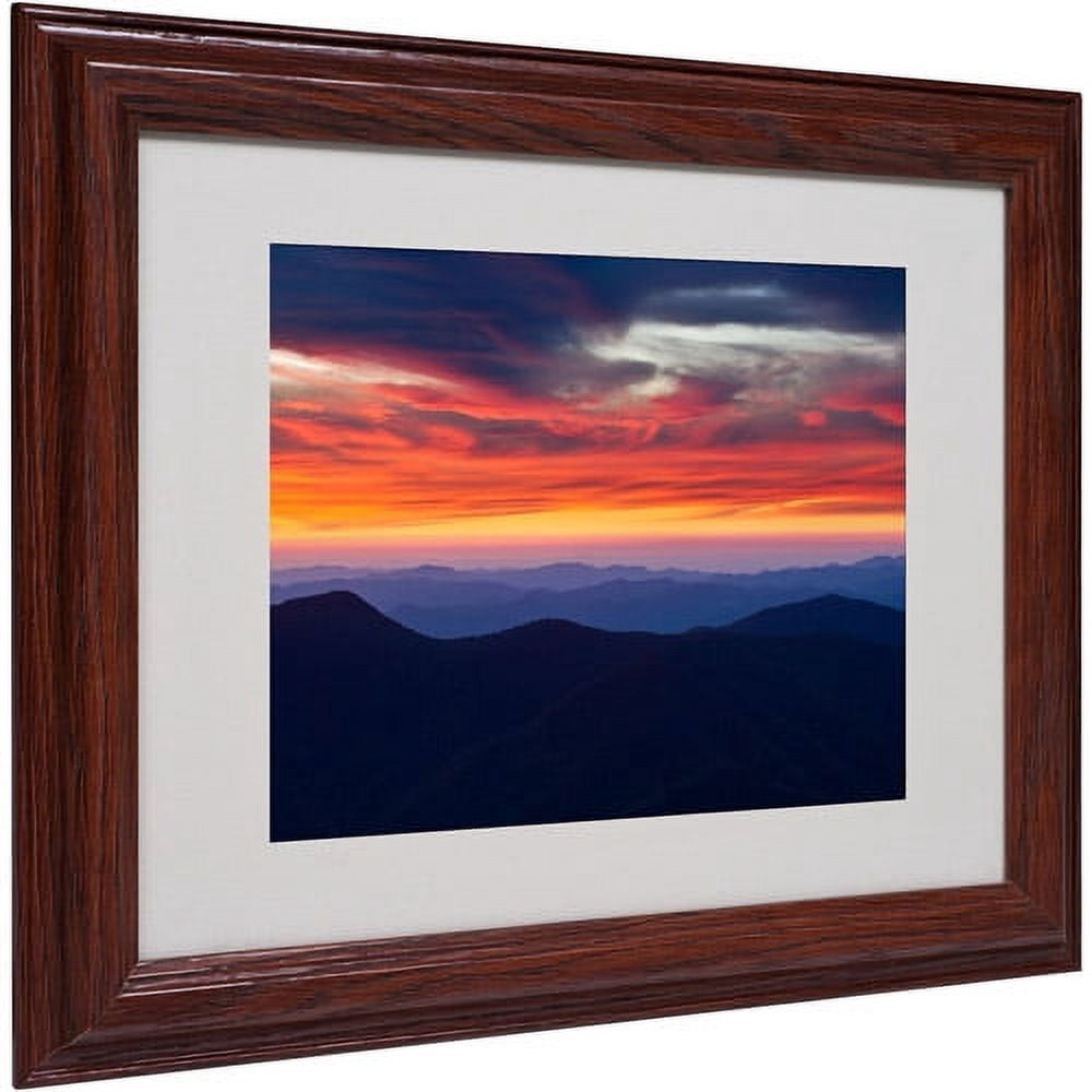 Trademark Fine Art "Mount Mitchell Sunset" Matted Framed Art by Pierre Leclerc