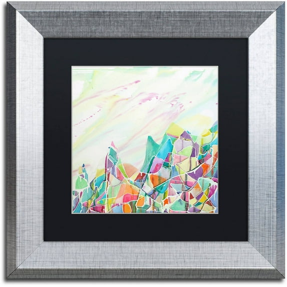 Trademark Fine Art "Mount Shishaldin" Canvas Art by Lauren Moss Black Matte, Silver Frame