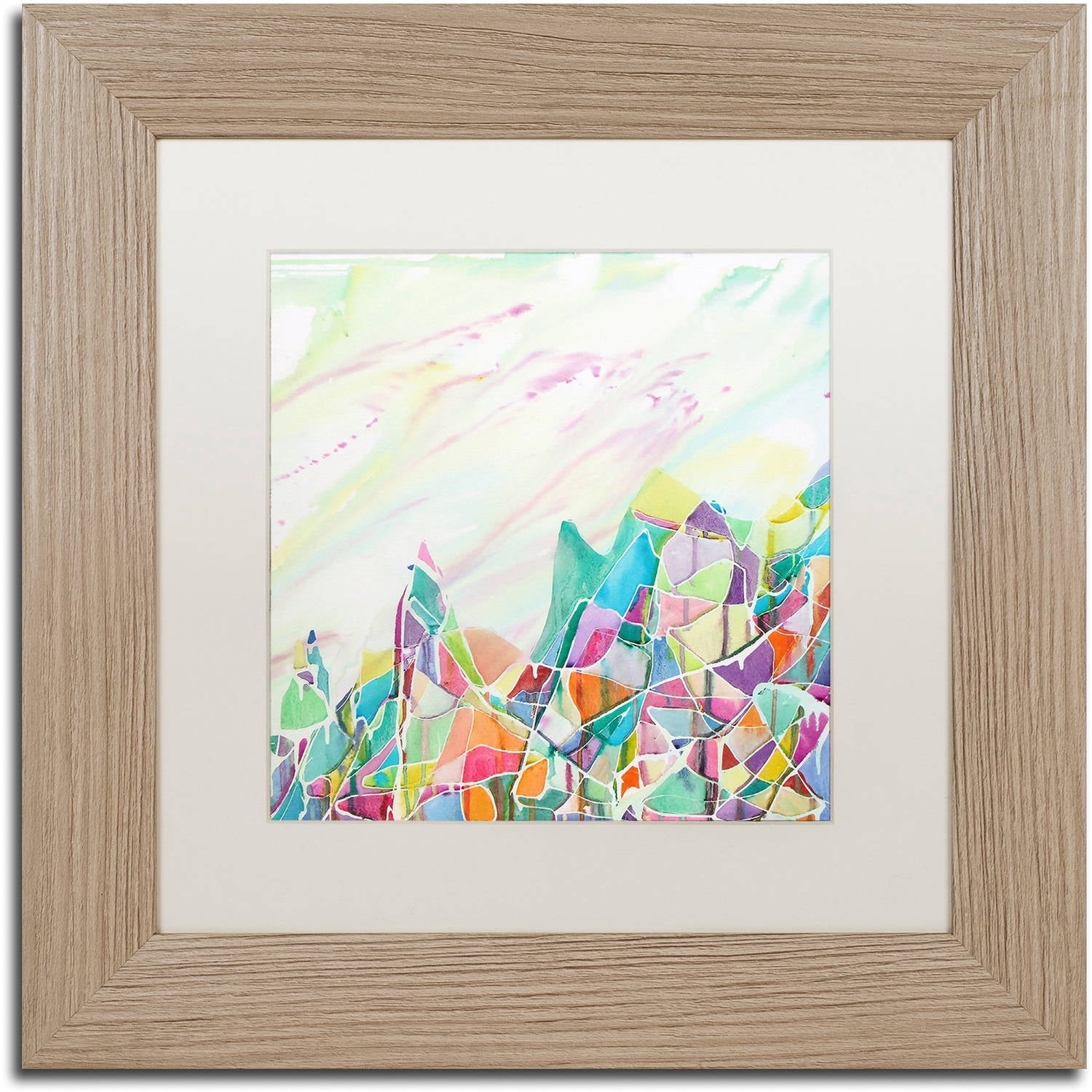 Trademark Fine Art "Mount Shishaldin" Canvas Art by Lauren Moss White Matte, Birch Frame