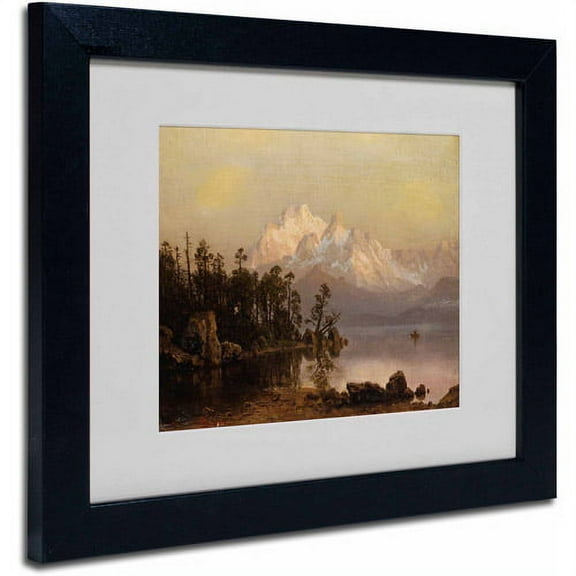 Trademark Fine Art "Mountain Canoeing" Canvas Art by Albert Bierstadt, Black Frame