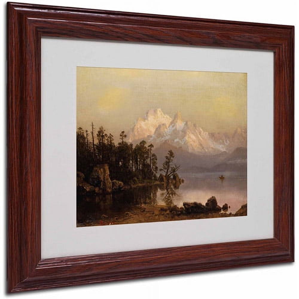 Trademark Fine Art "Mountain Canoeing" Canvas Art by Albert Bierstadt, Wood Frame