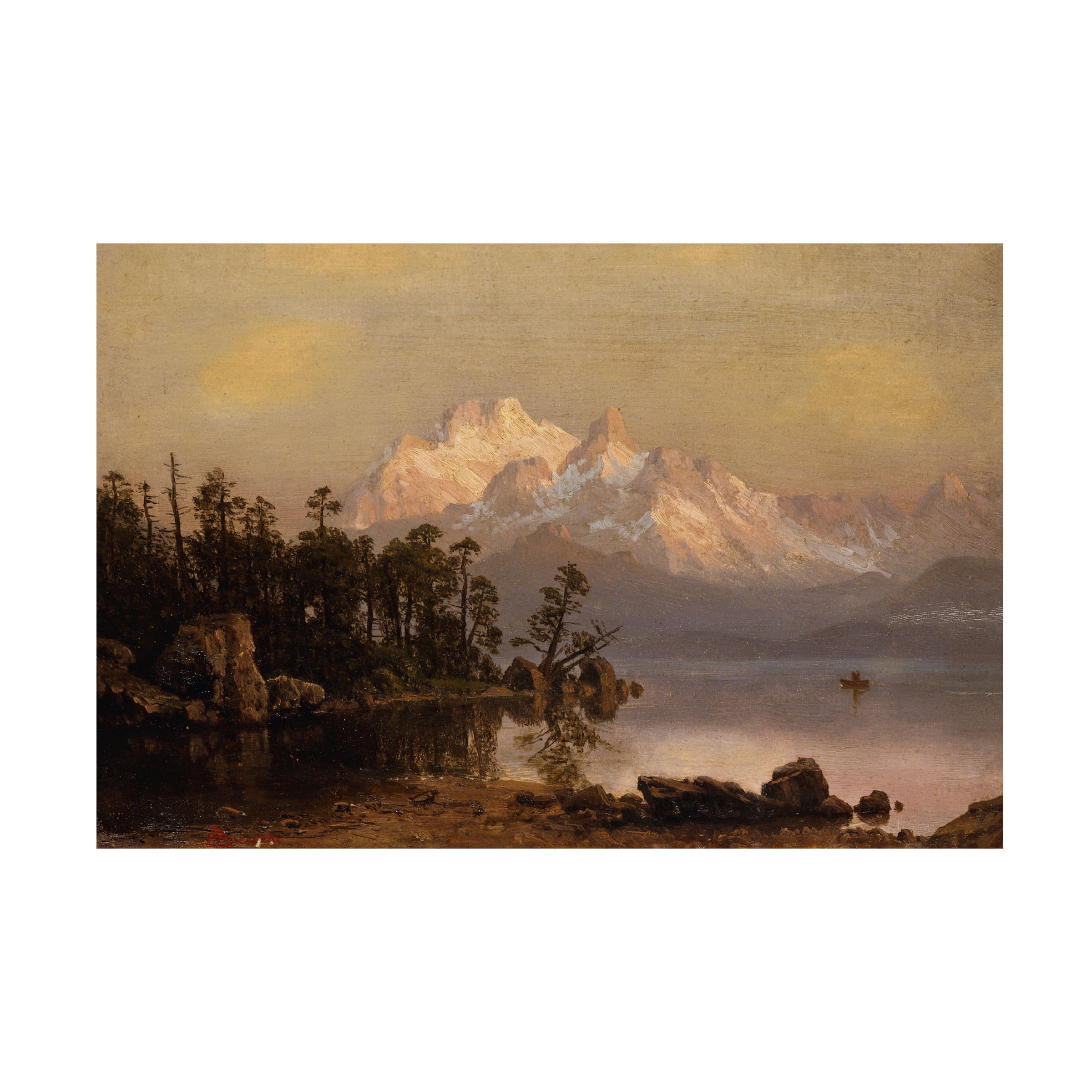 Trademark Fine Art "Mountain Canoeing" Canvas Art by Albert Bierstadt