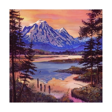 Trademark Fine Art 'Mountain Lakeshore At First Light' Canvas Art by David Lloyd Glover
