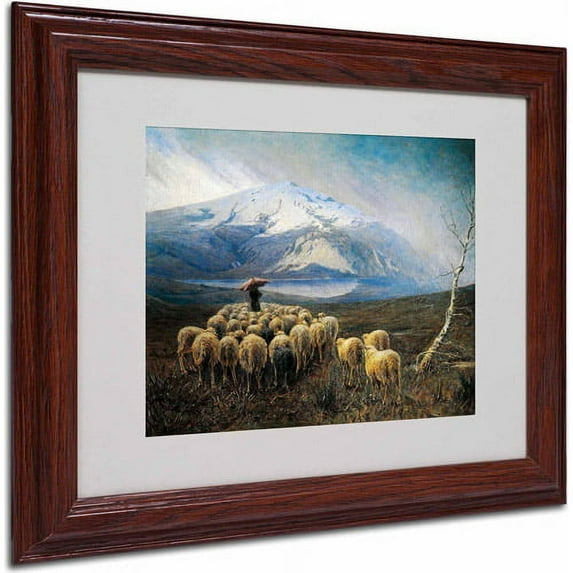 Trademark Fine Art "Mountain Landscape" Canvas Art by Achilles Tominetti, Wood Frame