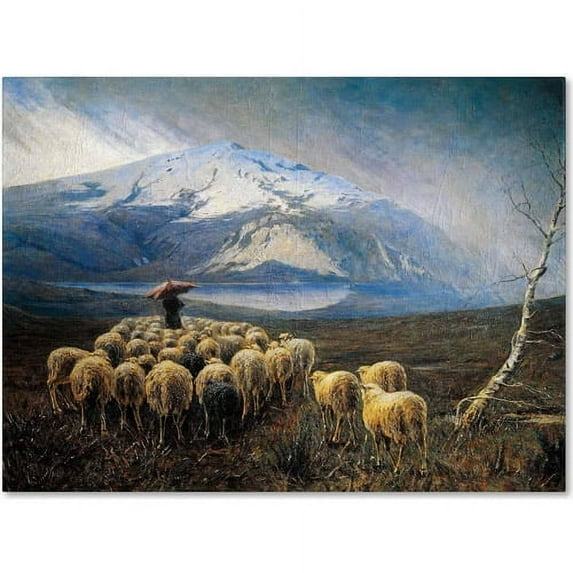 Trademark Fine Art "Mountain Landscape with Rain" Canvas Art by Achilles Tominetti