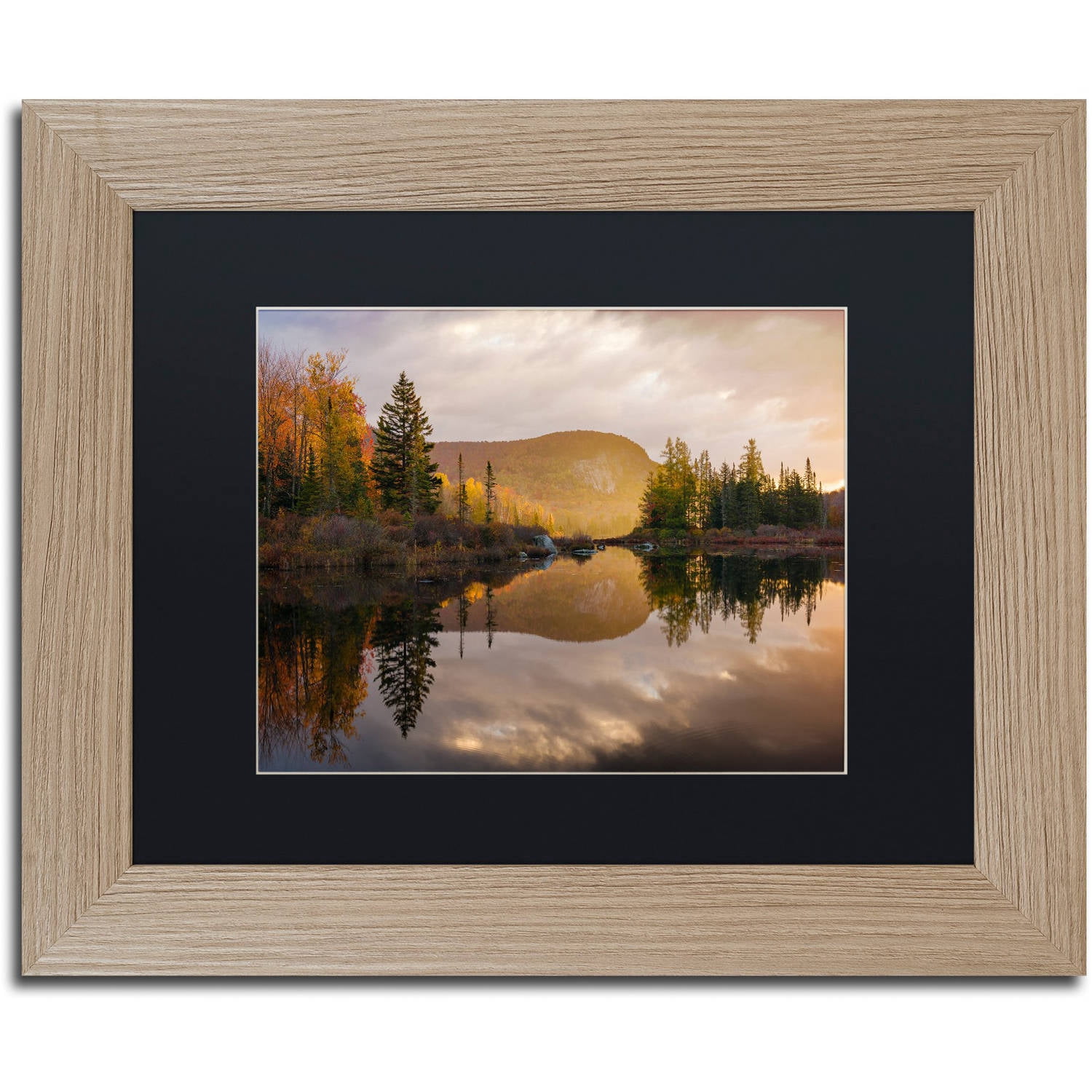 Trademark Fine Art "Mountain Light" Canvas Art by Michael Blanchette Photography Black Matte, Birch Frame