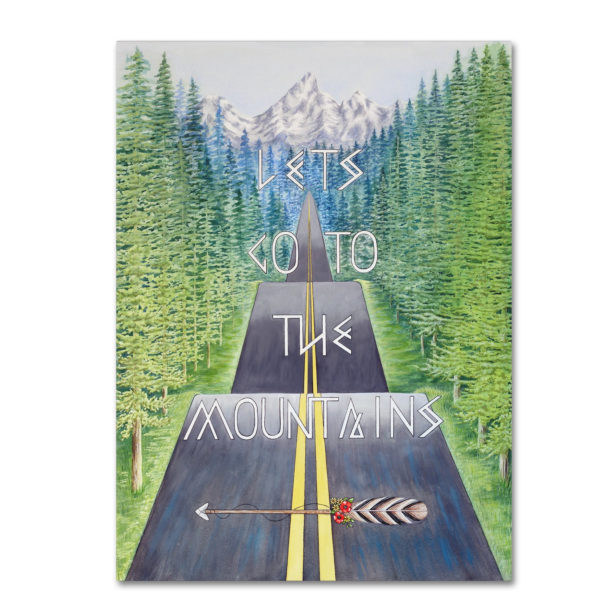 Trademark Fine Art 'Mountain Travel Quote' Canvas Art by Michelle Faber