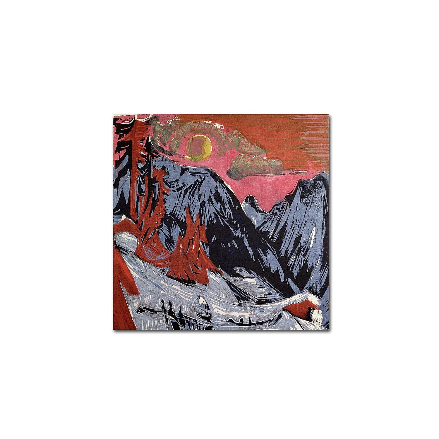 Trademark Fine Art "Mountains In Winter, 1919" Canvas Art by Ernst Kirchner