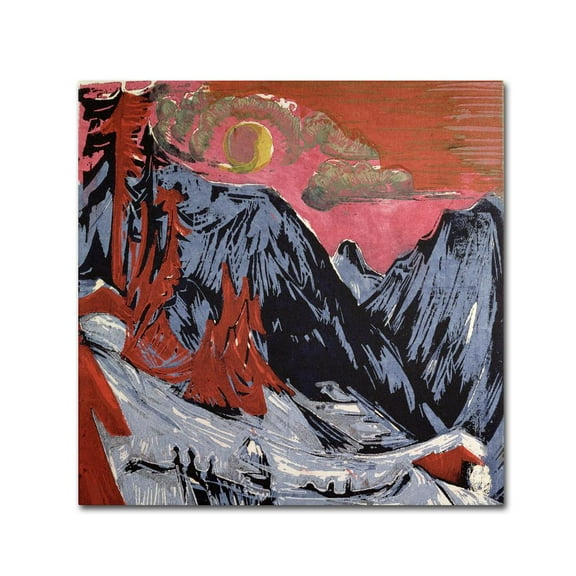 Trademark Fine Art "Mountains In Winter, 1919" Canvas Art by Ernst Kirchner