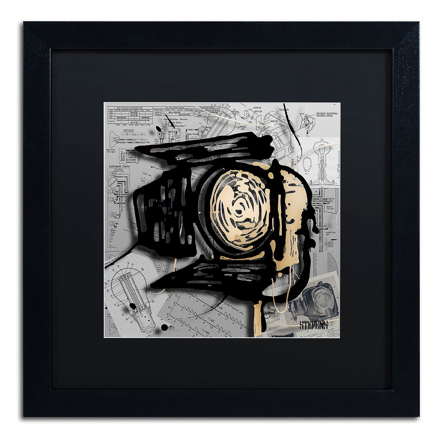 Trademark Fine Art "Movie Light" Canvas Art by Roderick Stevens, Black Matte, Black Frame