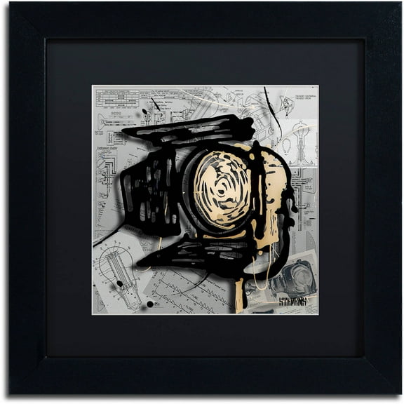 Trademark Fine Art "Movie Light" Canvas Art by Roderick Stevens, Black Matte, Black Frame