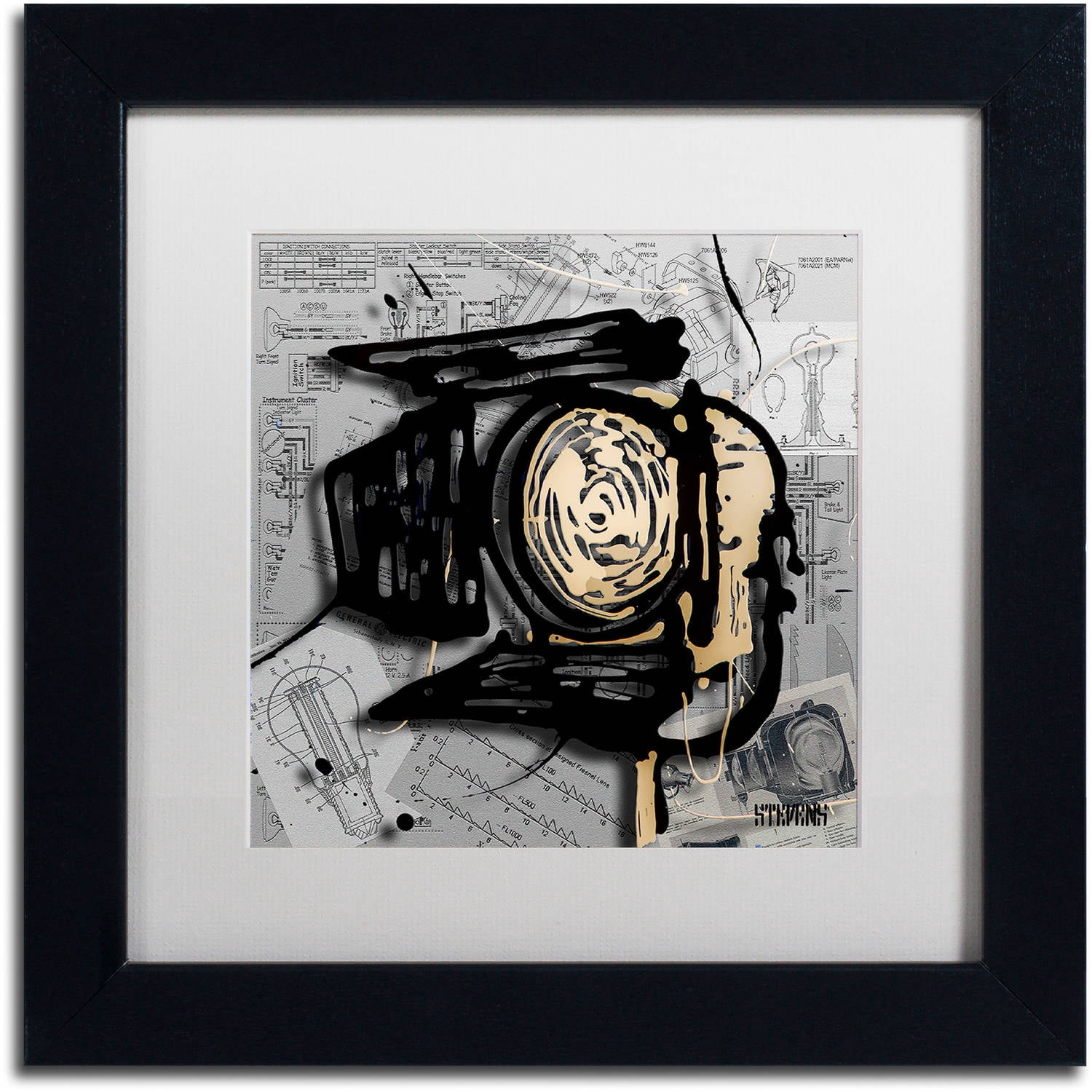 Trademark Fine Art "Movie Light" Canvas Art by Roderick Stevens, White Matte, Black Frame