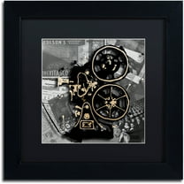 Trademark Fine Art "Movie Projector" Canvas Art by Roderick Stevens, Black Matte, Black Frame