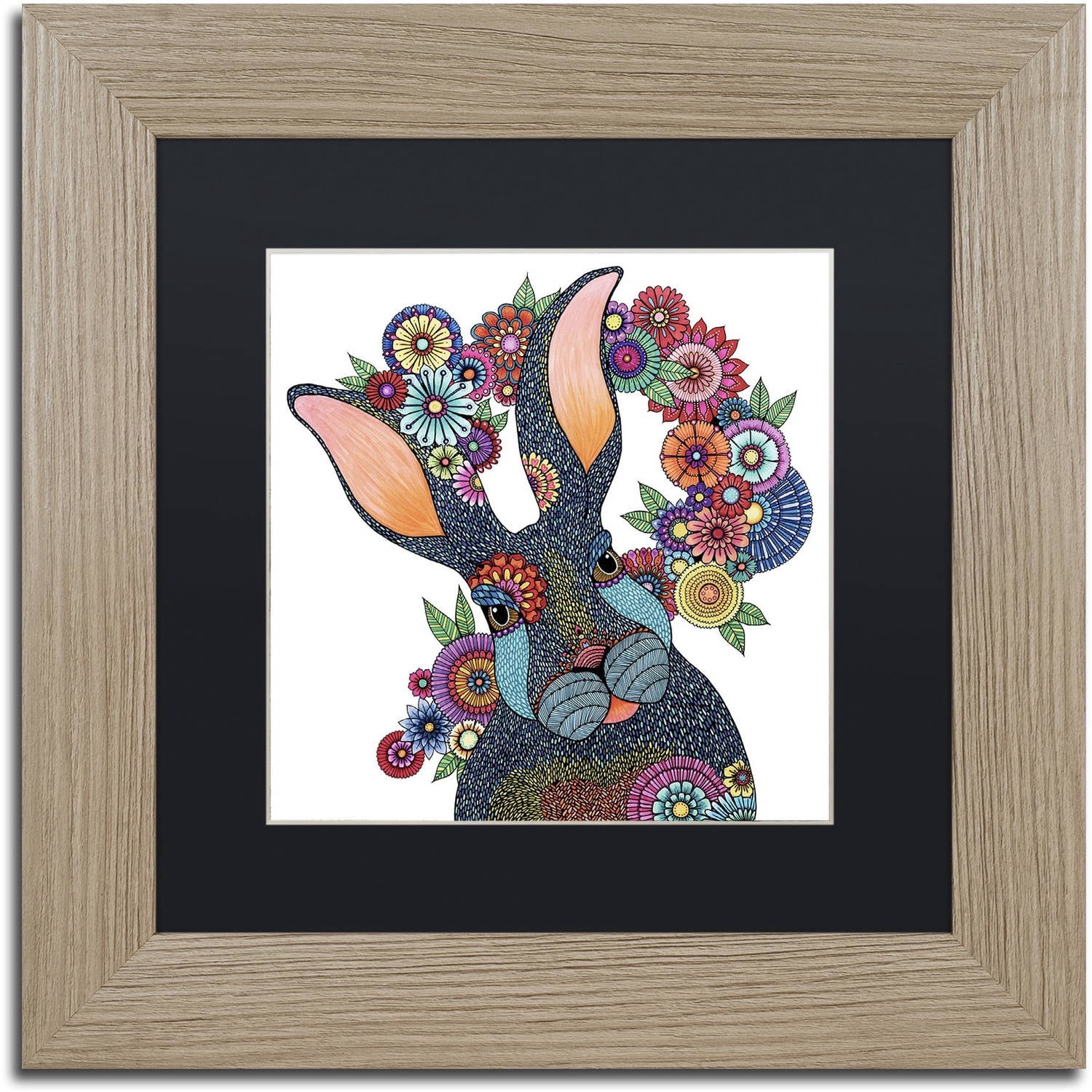 Trademark Fine Art "Mr. Rabbit" Canvas Art by Hello Angel, Black Matte, Birch Frame