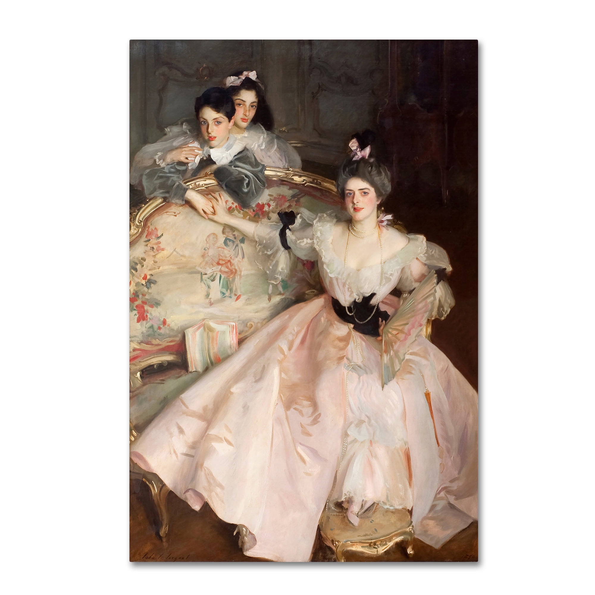 Elegant Traditional Canvas Print of Mrs Carl Meyer and Her Children