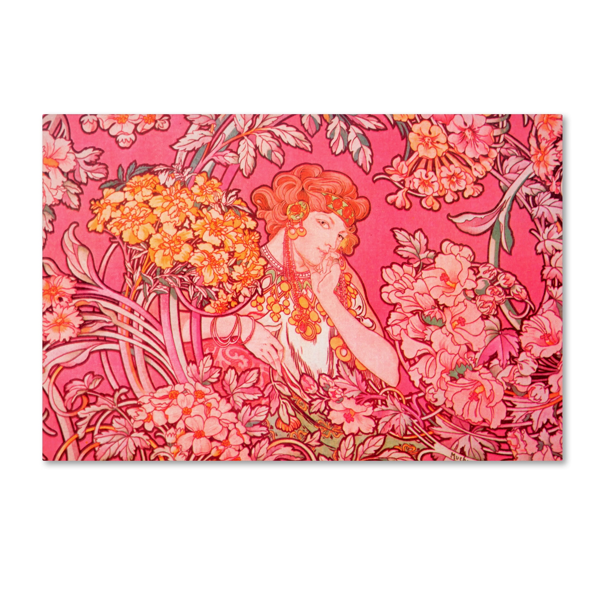 Trademark Fine Art 'Mucha Woman' Canvas Art by Vintage Apple Collection