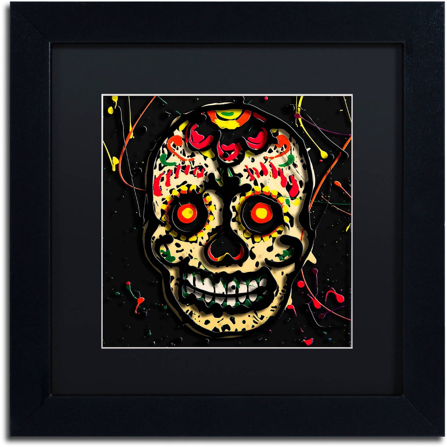 Trademark Fine Art "Muertos 2" Canvas Art by Roderick Stevens, Black Matte, Black Frame