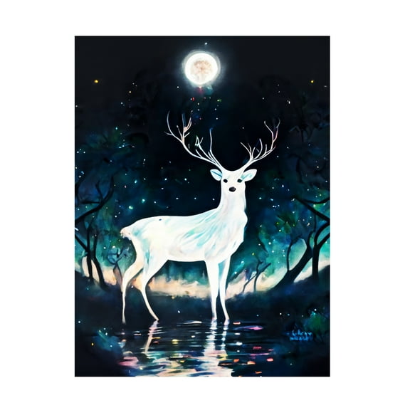 Trademark Fine Art Muh Asdar Paint Deer Canvas Wall Art