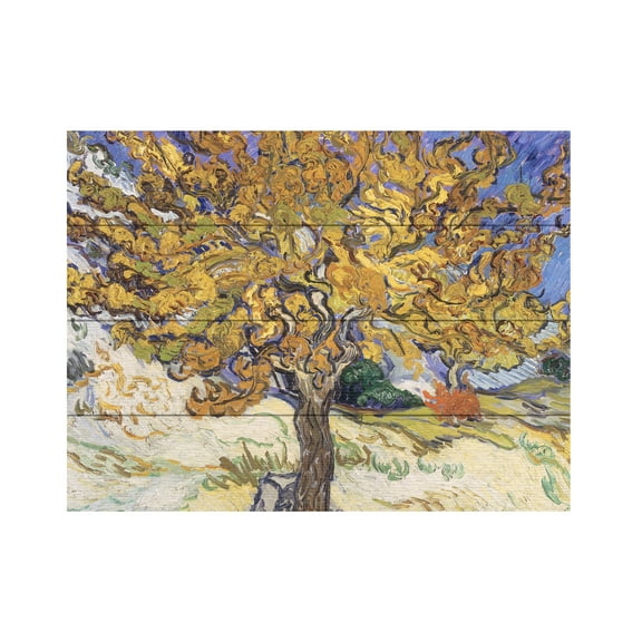 Trademark Fine Art 'Mulberry Tree, 1889' Wooden Wall Art Art by Vincent Van Gogh