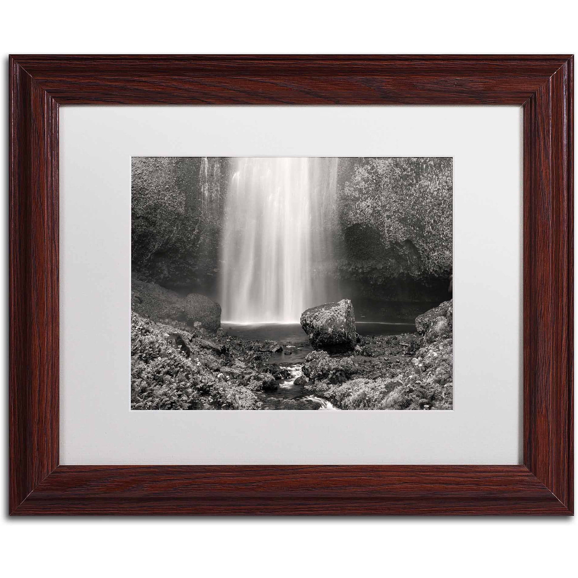 Trademark Fine Art "Multnomah BW" Canvas Art by Pierre Leclerc, White Matte/Wood Frame
