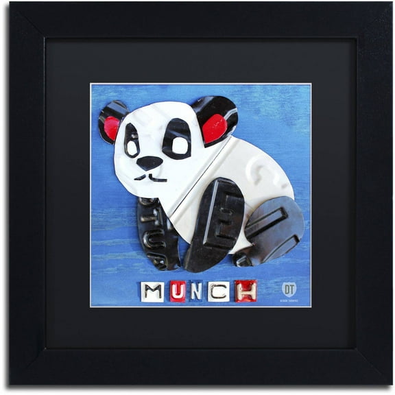 Trademark Fine Art 'Munch the Panda' Canvas Art by Design Turnpike, Black Matte, Black Frame