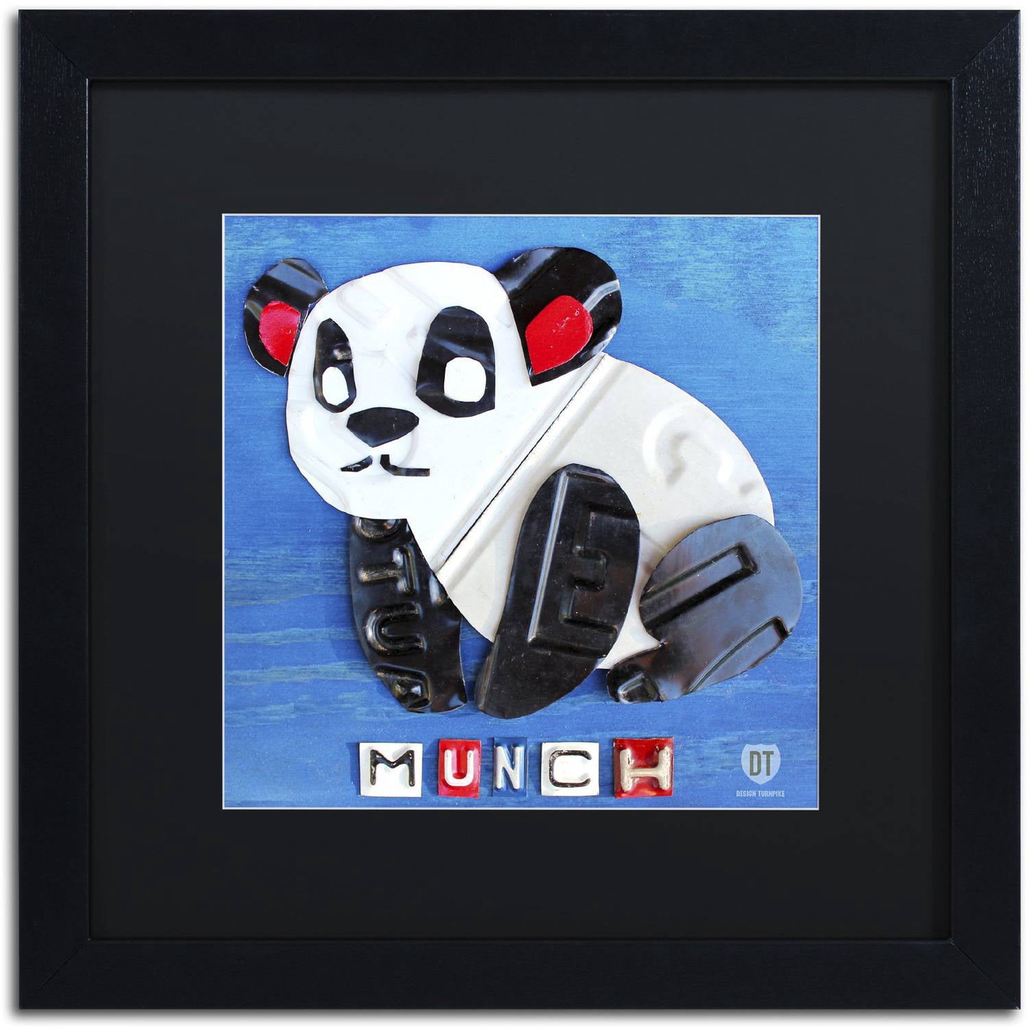 Trademark Fine Art 'Munch the Panda' Canvas Art by Design Turnpike, Black Matte, Black Frame