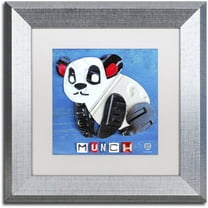 Trademark Fine Art 'Munch the Panda' Canvas Art by Design Turnpike, White Matte, Silver Frame